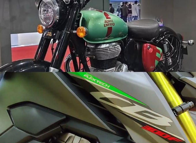 Flex fuel motorcycles showcased by Honda and Royal Enfield