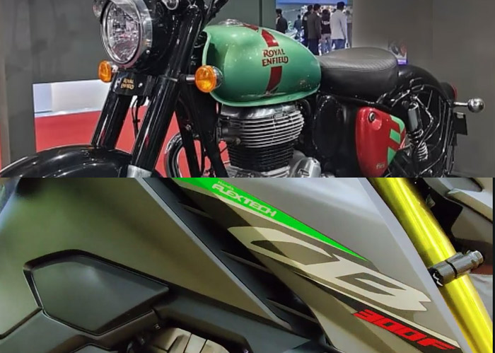 Flex fuel motorcycles showcased by Honda and Royal Enfield